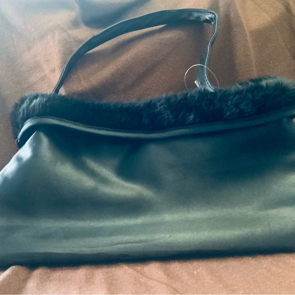 New Black Satin Handbag 12” x 6” - Picture 6 of 7